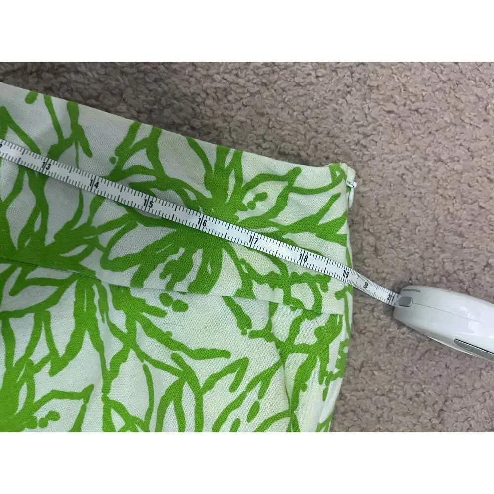 Women's Green Floral Cato Linen Blend Skirt 18/20